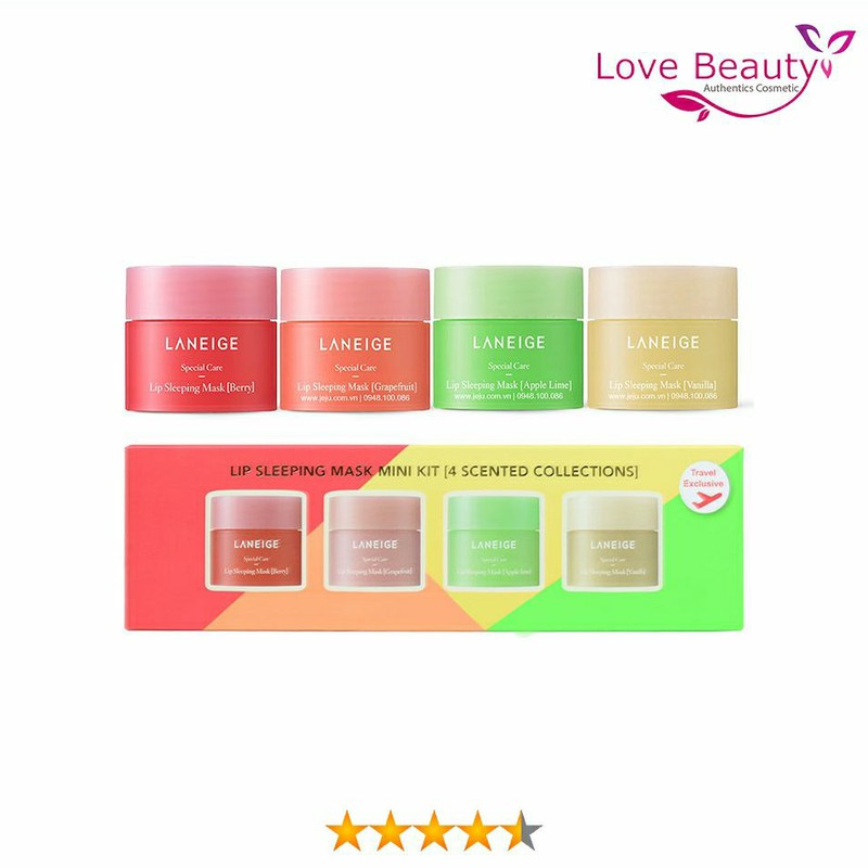 SET 4 HŨ MẶT NẠ NGỦ CHO MÔI, LANEIGE LIP SLEEPING MASK MINI KIT