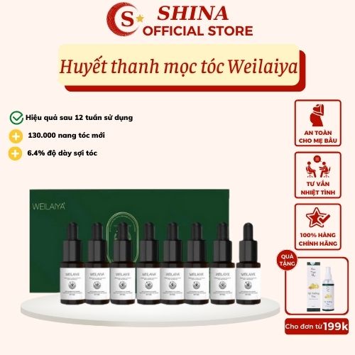 Huyết Thanh Serum Weilaiya Hỗ Trợ Mọc Tóc Hiệu Quả Sau 12 Tuần Sử Dụng [Hộp 8 Lọ]. Hàng Chính Hãng Sẵn SLL