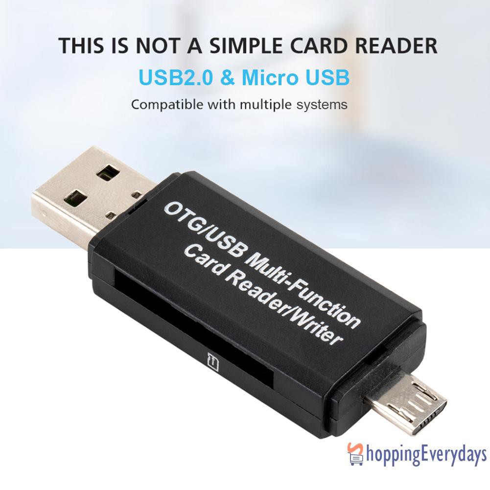 Sv Đầu Đọc Thẻ Nhớ 2 Trong 1 Otg Usb 2.0 Micro Usb Sd Tf | BigBuy360 - bigbuy360.vn