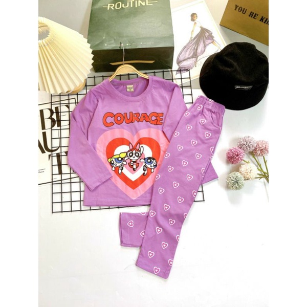 {25-45kg} Bộ dài tay cotton bé gái size đại (link3)
