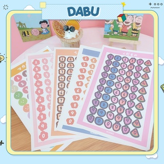 Set sticker nhãn dán DABU hình chữ số dễ thương cute