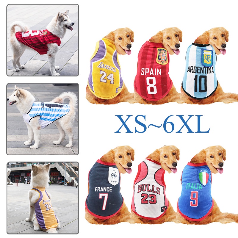 【RIZER】Bộ Quần Áo Bóng Rổ Sát Nách Vàng Kim Mùa Xuân Hè World Cup 8 Size XS~6XL Cho Cún Cưng