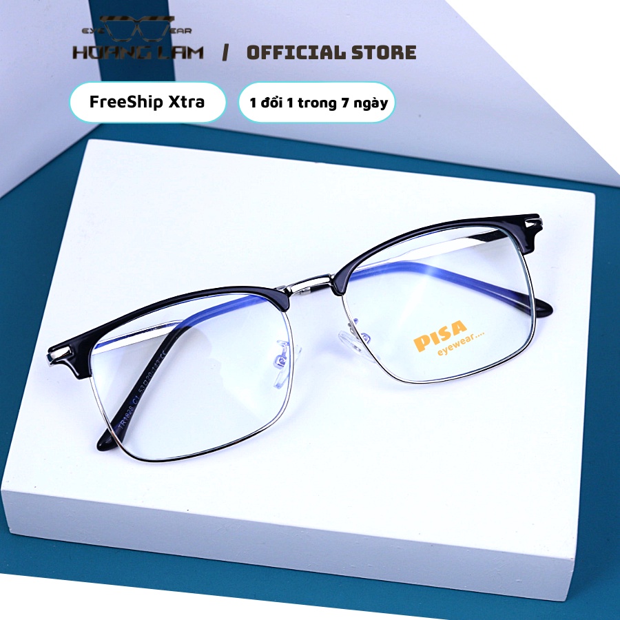 Gọng Kính Cận Vuông Clubmaster Nam Nữ Hoàng Lâm TR1828 ,Gọng Kính phong cách Hàn Quốc