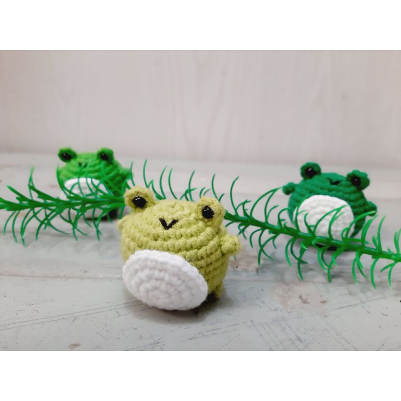 Móc khóa ếch con tròn ủm móc len - Amigurumi frog 🐸