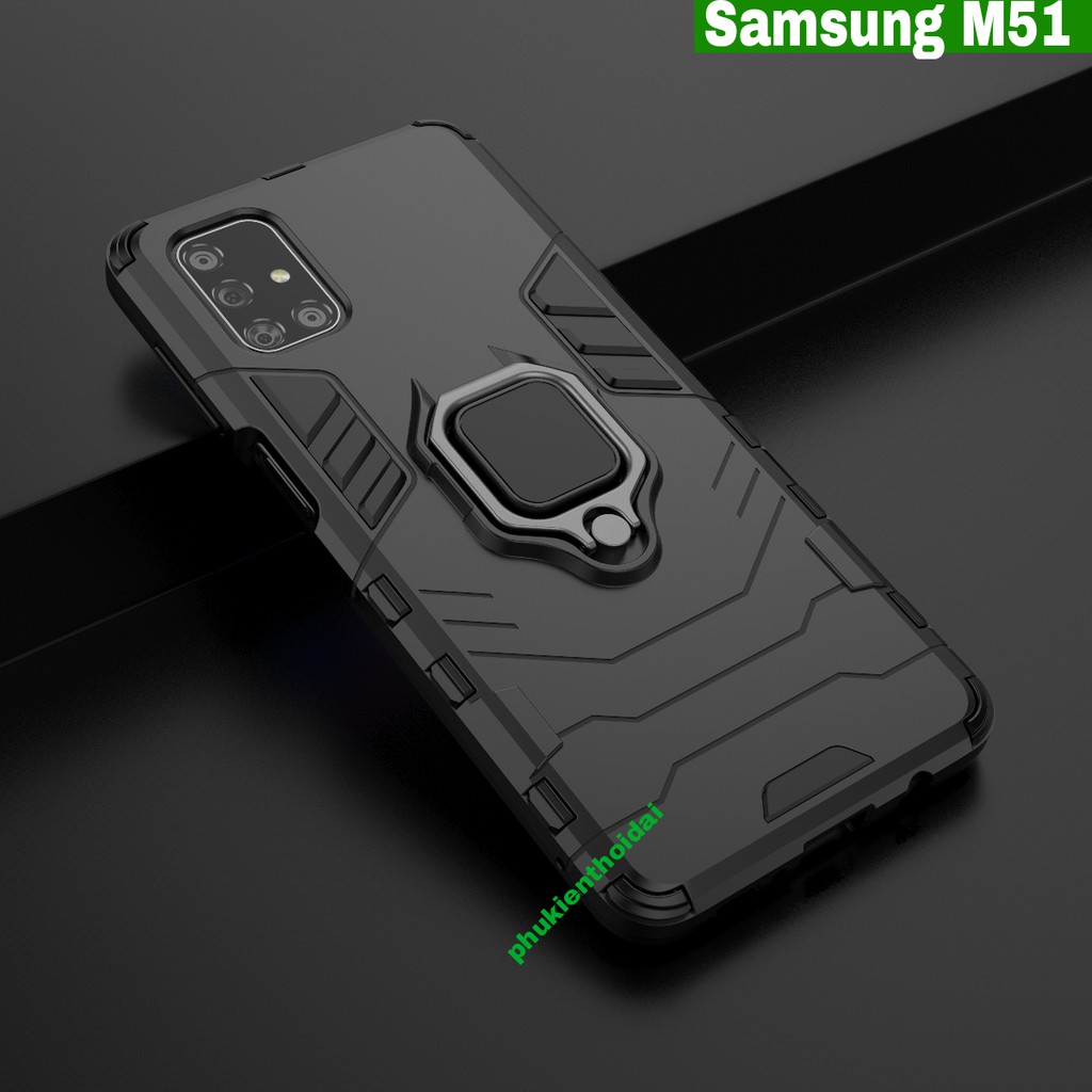 Ốp lưng Samsung M51 / M52 5G / M53 5G chống sốc Iron Man Iring giá đỡ mặt lưng xem phim cao cấp