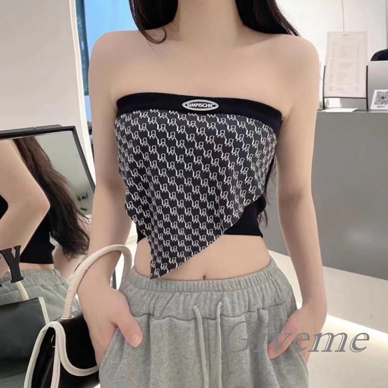 Áo Crop Top Cổ Thuyền Không Dây Thời Trang Nữ