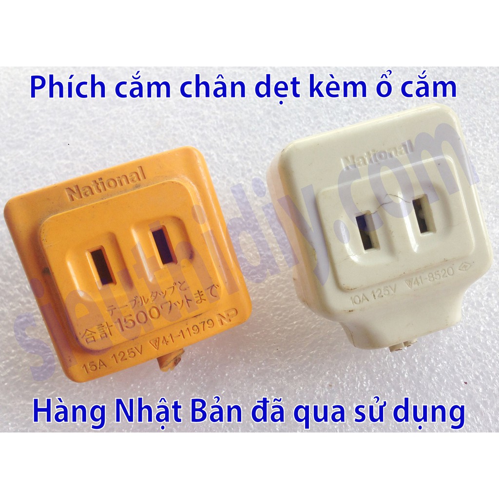 Phích cắm chân dẹt tích hợp ổ cắm chân dẹt Nhật Bản đã qua sử dụng