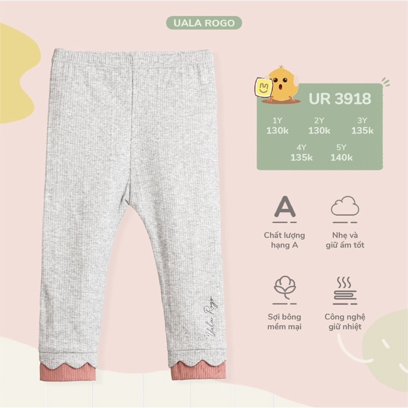 Quần Legging Cotton Tăm Cho Bé Gái UalaRogo