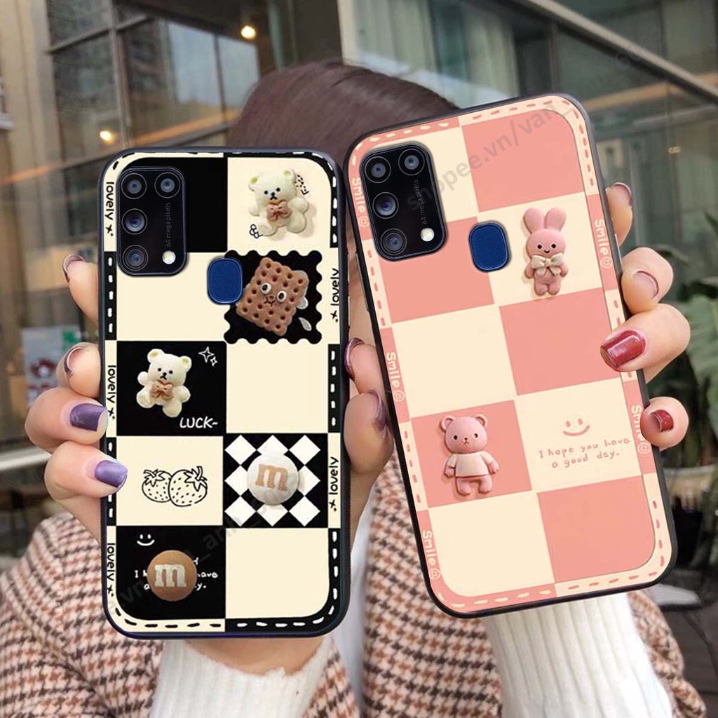 Ốp lưng Samsung M31 hình gấu, kẹo dễ thương cute