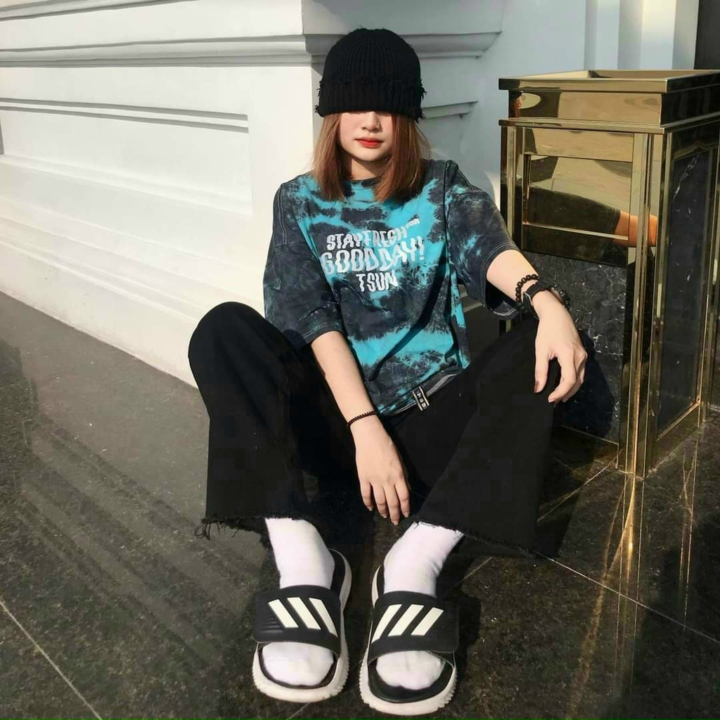 Áo Thun Form Rộng Tay Lỡ Unisex Áo Loang Màu 35-70kg | BigBuy360 - bigbuy360.vn