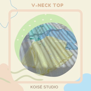 [HÀNG THIẾT KẾ - KOISÉ STUDIO] ÁO CỔ V MÀU PASTEL NGỌT LỊM, CHẤT XÔ MỀM HÀN QUỐC