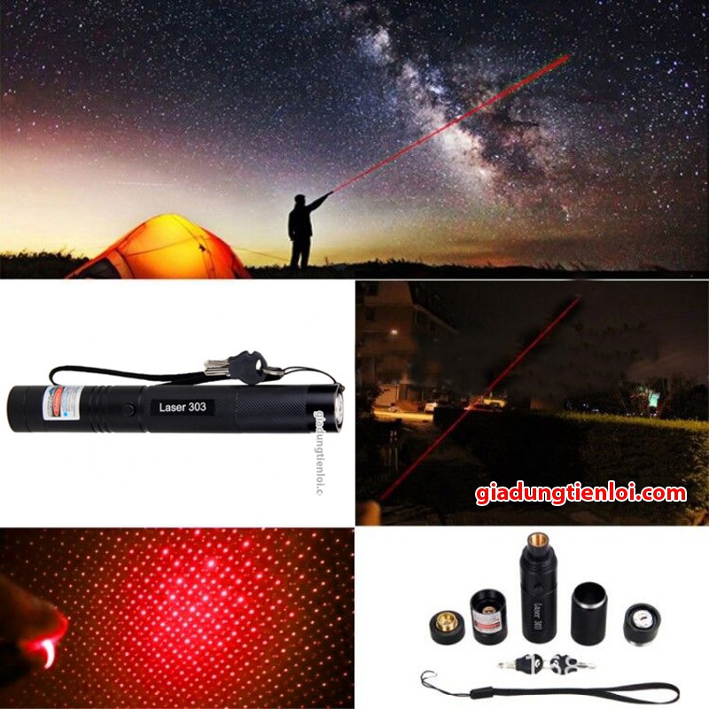 Combo đèn chiếu tia laser 303  - bút lazer tia sáng xanh-đỏ-tím
