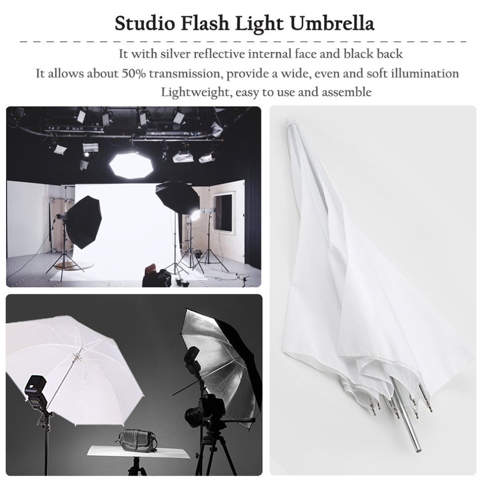 【SUN】33 Inch Photography Pro Studio Reflector Translucent White Diffuser Umbrella