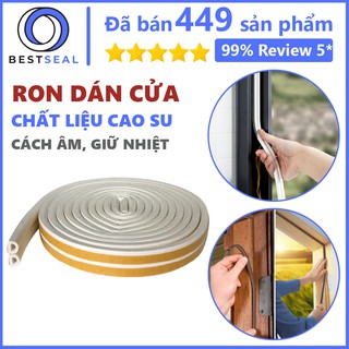 Cuộn 6 Mét Ron Chữ D Dày 6mm Dán Khung Cửa Tự Dính Cách Âm, Ngăn Bụi, Giảm Chấn