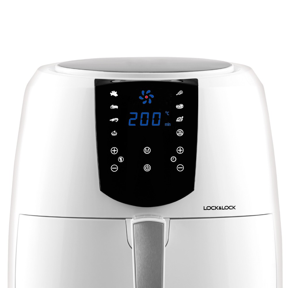 Nồi Chiên Không Dầu Lock&amp;Lock Jumbo Plus Air Fryer 5.2L Màu trắng EJF357WHT