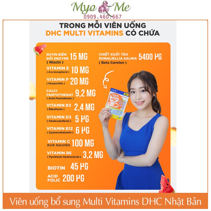 Viên uống Vitamin tổng hợp DHC Multi Vitamins Nhật Bản gói 30/90 ngày