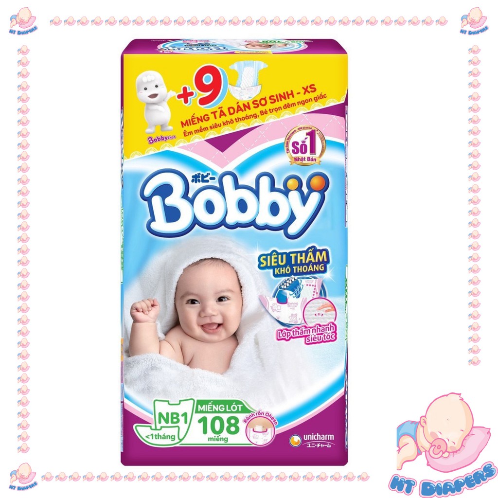 Miếng Lót Bobby Newborn1 loại 108 và 108 (+9) - Freeship