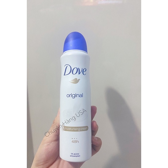 Xịt Khử Mùi Dưỡng Ẩm Vùng Da Dưới Cánh Tay Dove 150ml Chuyên Hàng USA-Hàng Giá Rẻ (Hình ảnh do shop tự chụp).