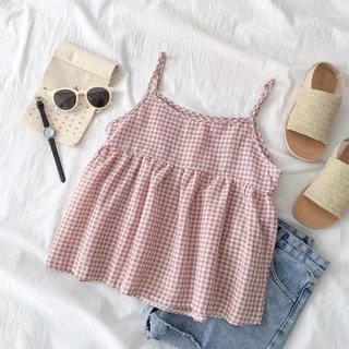 ORDER - Áo 2 Dây Kẻ Babydoll ( Có Ảnh Thật )