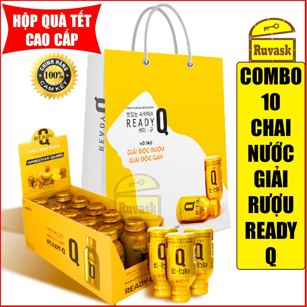 Combo 10 Chai Nước Giải Rượu Bia Giải Độc Gan READY Q Handok Hàn Quốc