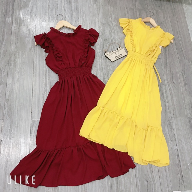 Đầm maxi 2 bèo đuôi cá siêu xinh (hình thật+video) | BigBuy360 - bigbuy360.vn