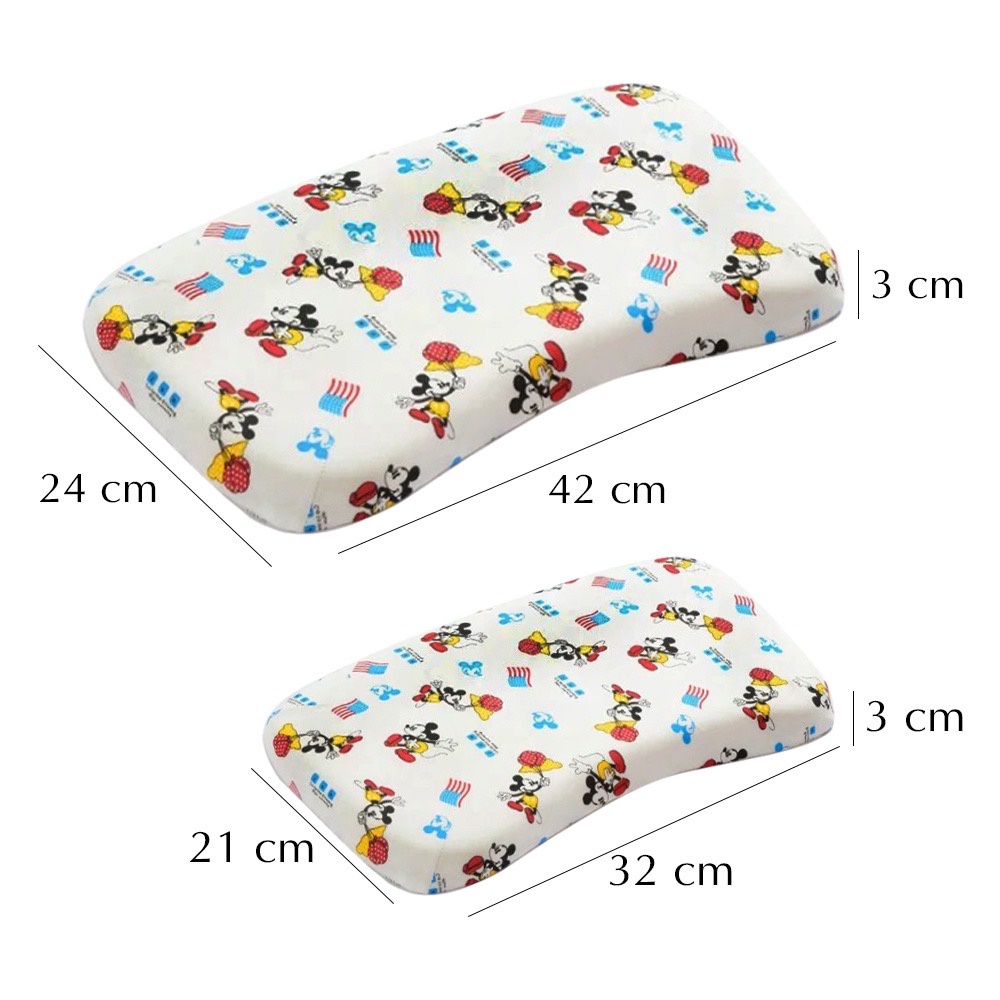 Gối cao su non chống méo đầu cho bé trai bé gái (32x21x3cm)
