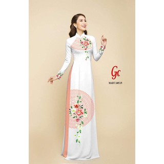 Vải Áo Dài Tằm Ý Hoa Phối Hoa Văn