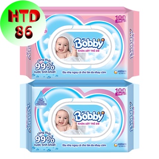 Khăn giấy ướt bobby 100 tờ có mùi , không mùi