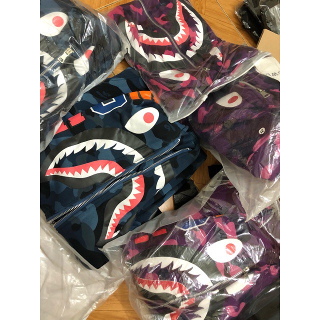 (Order + Ảnh Thật) Áo Hoodie Zip Bape Shark Ulzzang UNISEX