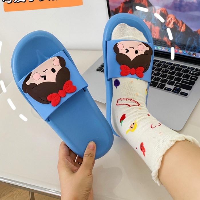 JY502-C3 CÔNG CHÚA Dép dán hình  đế mềm quai ngang phong cách unisex nặng động, đa dạng màu sắc