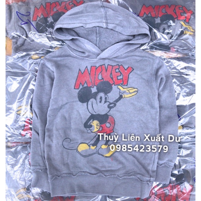 Áo nỉ da cá mickey kèm mũ zara
