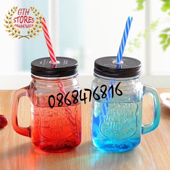 FreeShip Ly Quai thủy tinh vuông nhiêu màu cute 500ML Thủy Tinh Vuông-GTH SHOP