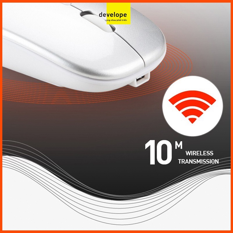 Chuột Không Dây Bluetooth Wireless M2 Pin Sạc Tích Điện 500mAh , Pin tự sạc xài cả tháng với 1 lần sạc- Develope