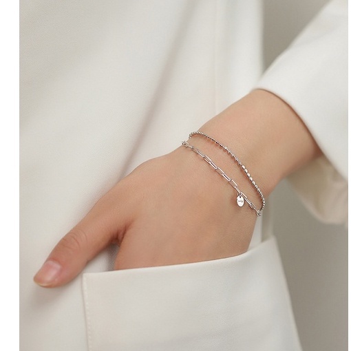 Vòng tay bạc ý 925 lucky may mắn lắc tay nữ xinh xắn
