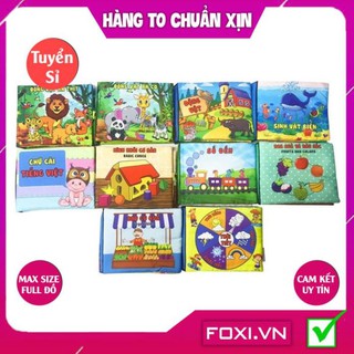 [FREESHIP HÀNG ĐẸP] Sách vải cơ bản dành cho Bé sơ sinh với 16 chủ đề số đếm-cuộc sống-tự nhiên-cảnh báo nguy hiểm.