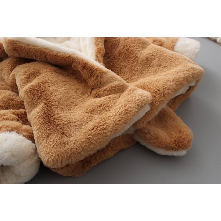 Áo khoác lông chồn tai cáo dễ thương cho bé