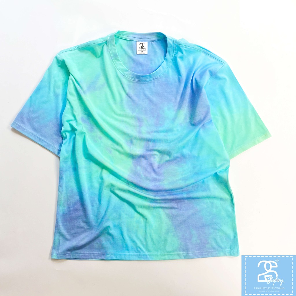 Áo Thun Nam Nữ Tie Dye Loang Màu Xanh Nhạt Hàng Hiệu Local Brand Unisex Form Rộng Cổ Tròn Tay Lỡ Cao Cấp | BigBuy360 - bigbuy360.vn