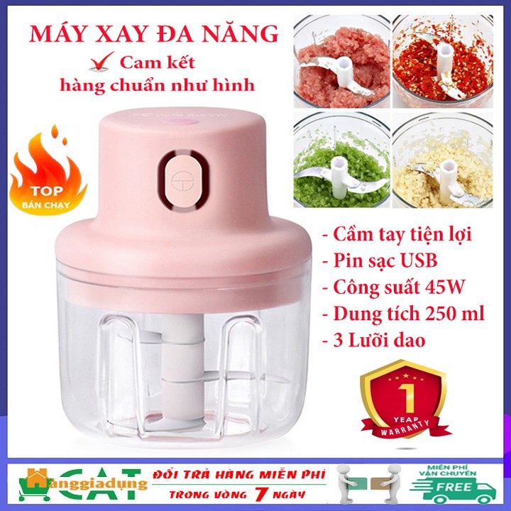 Máy Xay Tự Động Mini, Xay Đồ Ăn Dặm, Rau, Củ, Quả, Thịt Tiện Lợi - Máy Xay Tỏi Ớt Cầm Tay Siêu Khỏe