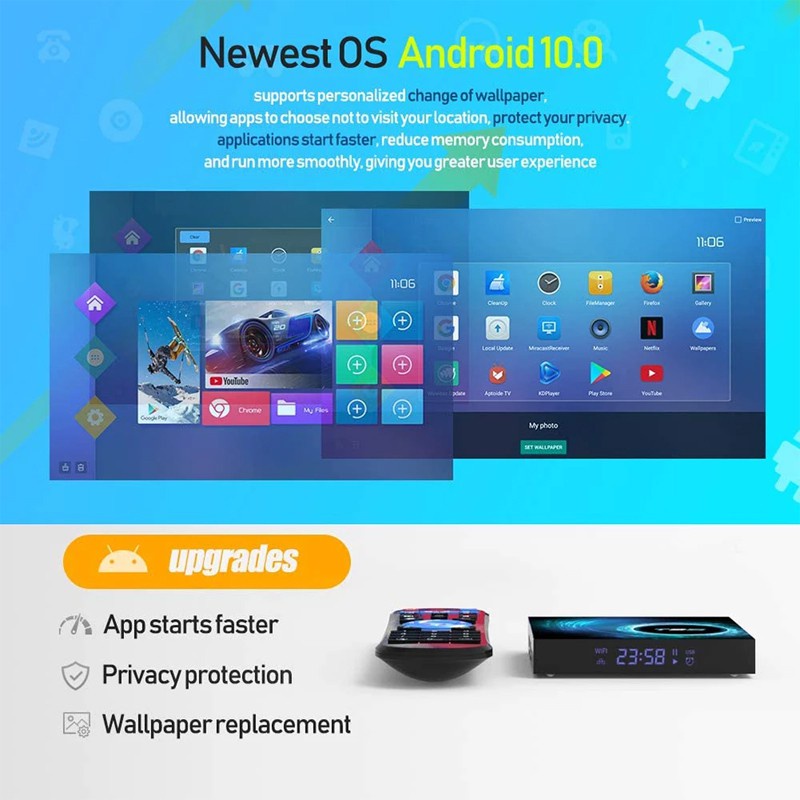 Tv Box T95 4gb 64gb Android 10 Allwinner H616 1080p 6k Smart Android 10.0 Và Phụ Kiện