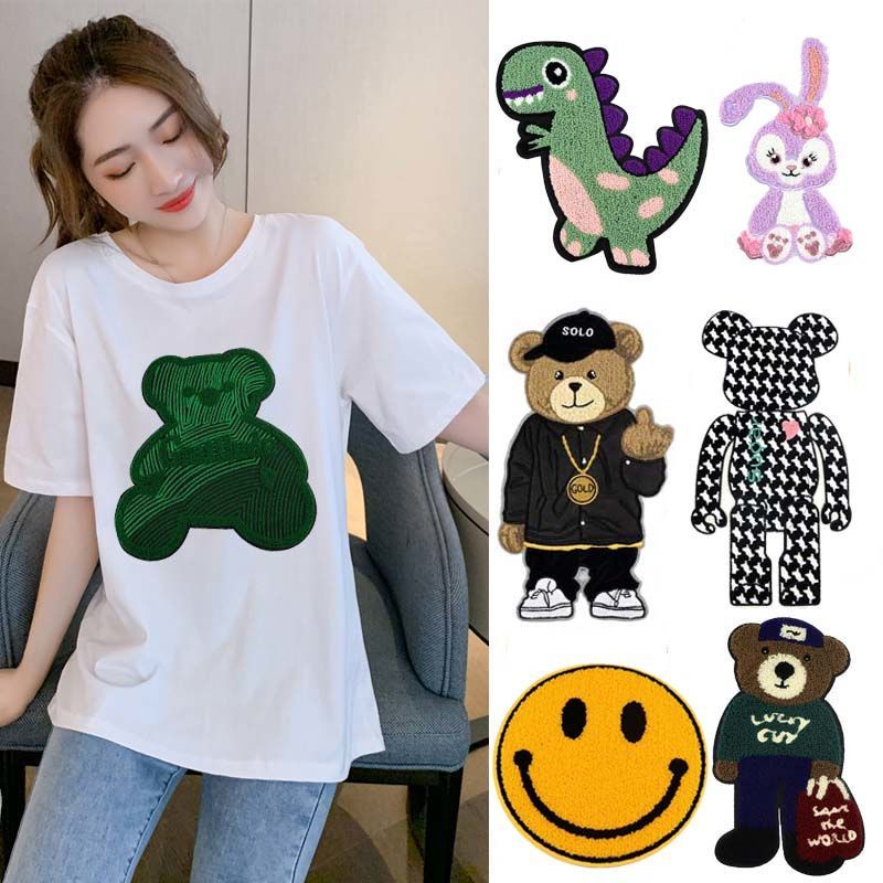 Miếng Dán Trang Trí Quần Áo Thêu Họa Tiết Gấu Độc Đáo Thời Trang diy