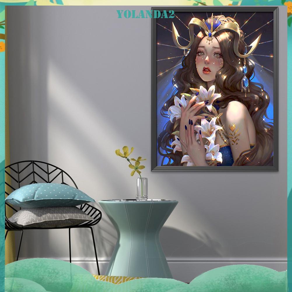 Tranh thêu chữ thập vải canvas 11CT hình nữ hoàng sáng bóng