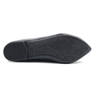 Giày búp bê nữ black basic thời trang