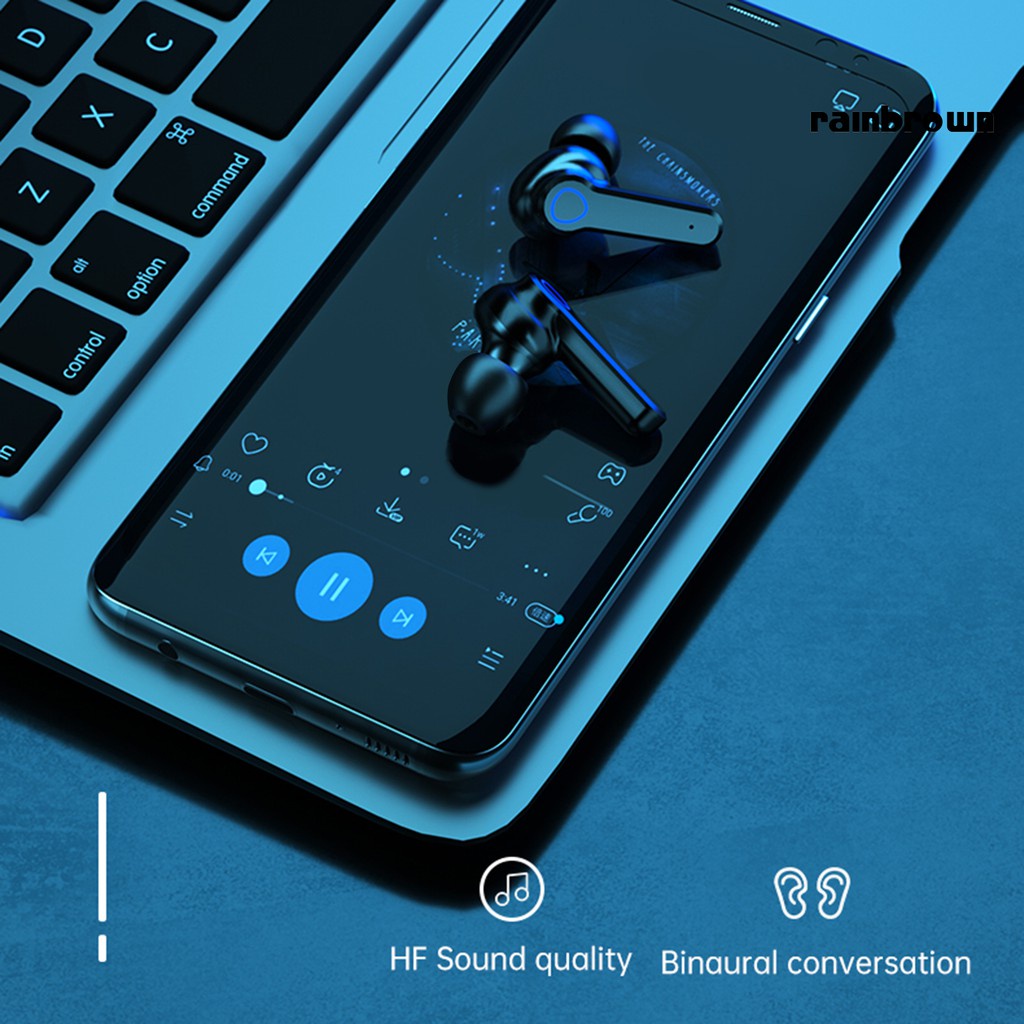Tai nghe bluetooth M19 mặt lưng tráng gương và có đèn pin chống nước, chống ồn, pin cực trâu BH 12 tháng