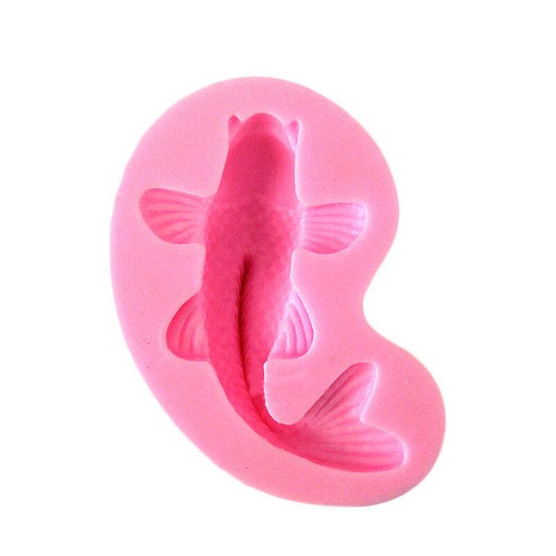 Dễ thương ✷ ❈ Cá chép Hình dạng cá Silicone Fondant Khuôn Trang trí bánh Nhà bếp Chocolate Sugarcraft Khuôn nướng bánh DIY