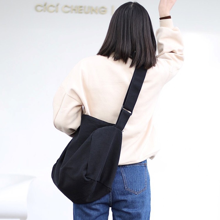 Túi vải đeo chéo đựng đồ size lớn phong cách Hàn Quốc