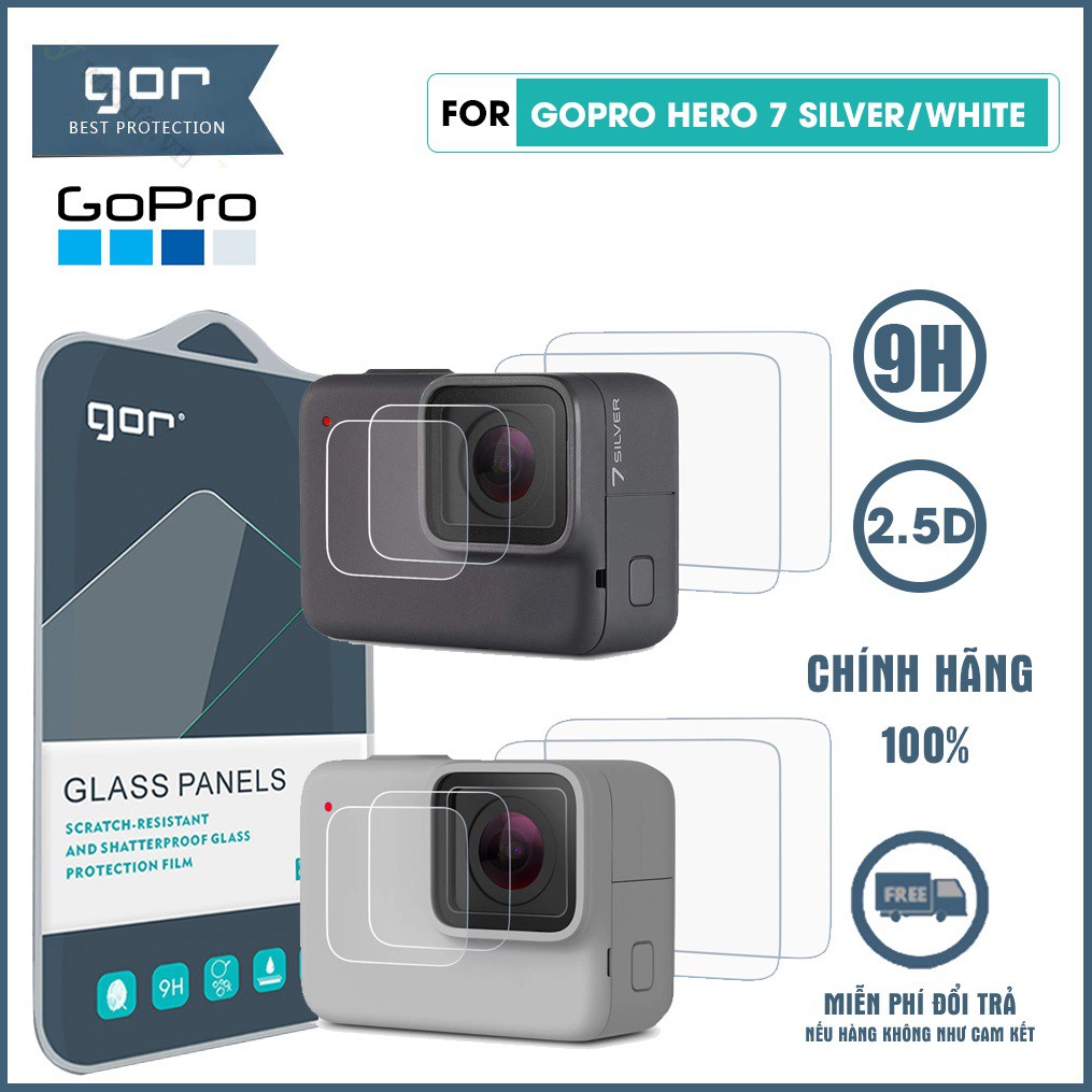 Kính cường lực Gopro Hero 7 Silver / 7 black chính hãng Gor trong suốt