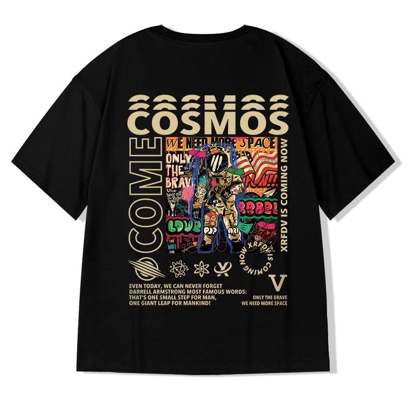 Áo Thun Nam Dáng Rộng In Chữ Phong Cách Nhật Bản Thời Trang Mùa Hè size M-8XL