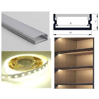 Máng nhôm U1707 kèm led chiếu sáng