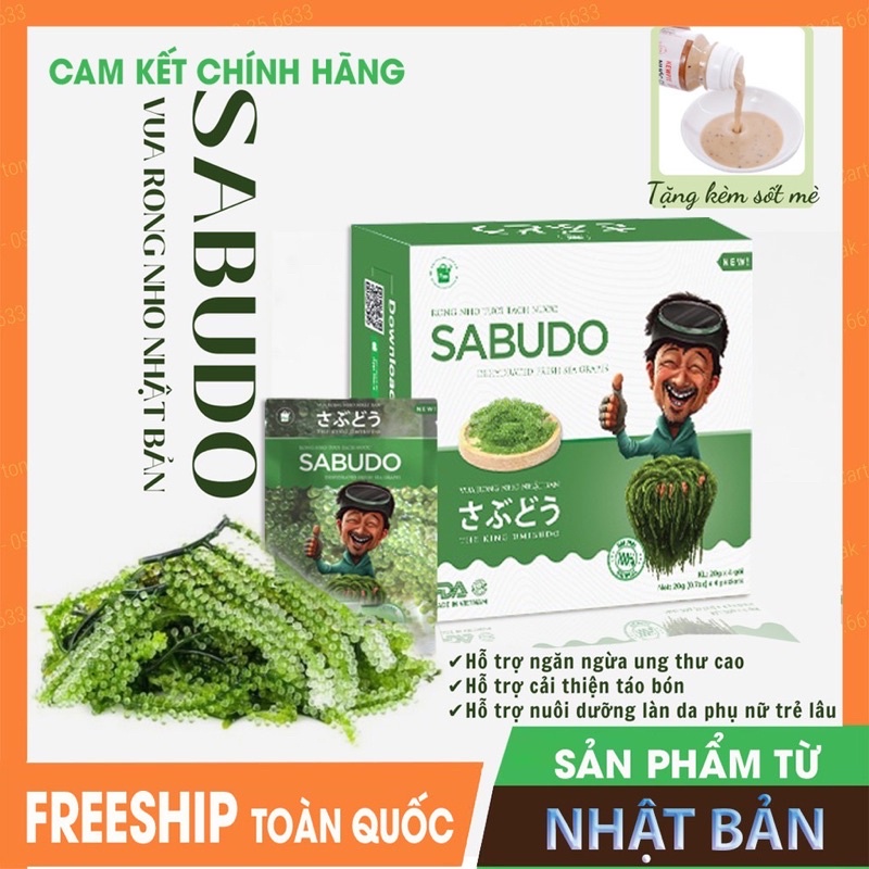 [CHỈ 29K/gói TẶNG kèm sốt mè] Rong nho tách nước SABUDO CN Nhật Bản - Cung cấp nhiều dinh dưỡng cho người lớn và trẻ em