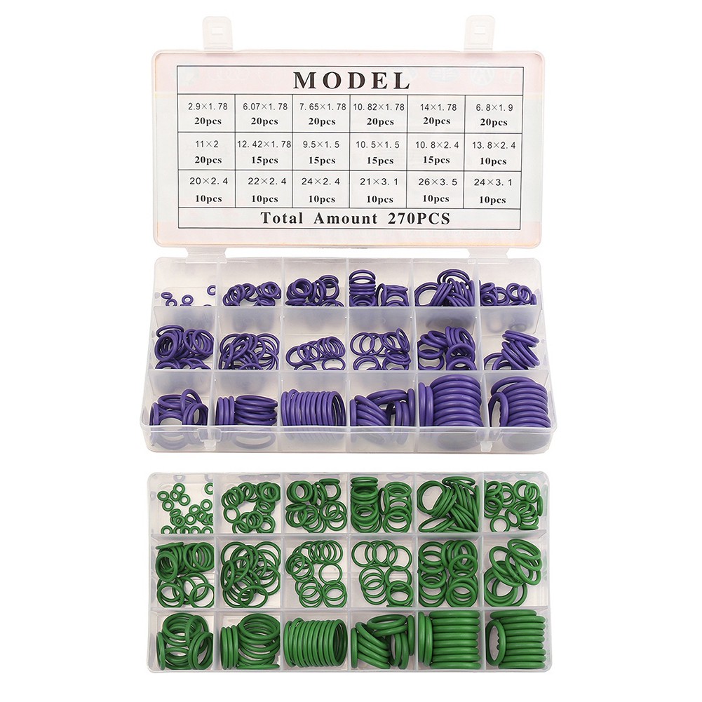 Set 270 vòng đệm cao su 18 cỡ R22/R134a cho máy điều hòa xe hơi